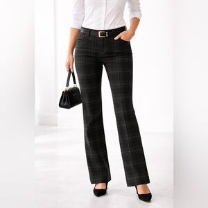 LRL Lauren Ralph Lauren Hunter Green Plaid Straight Leg Tailored Style NWOT